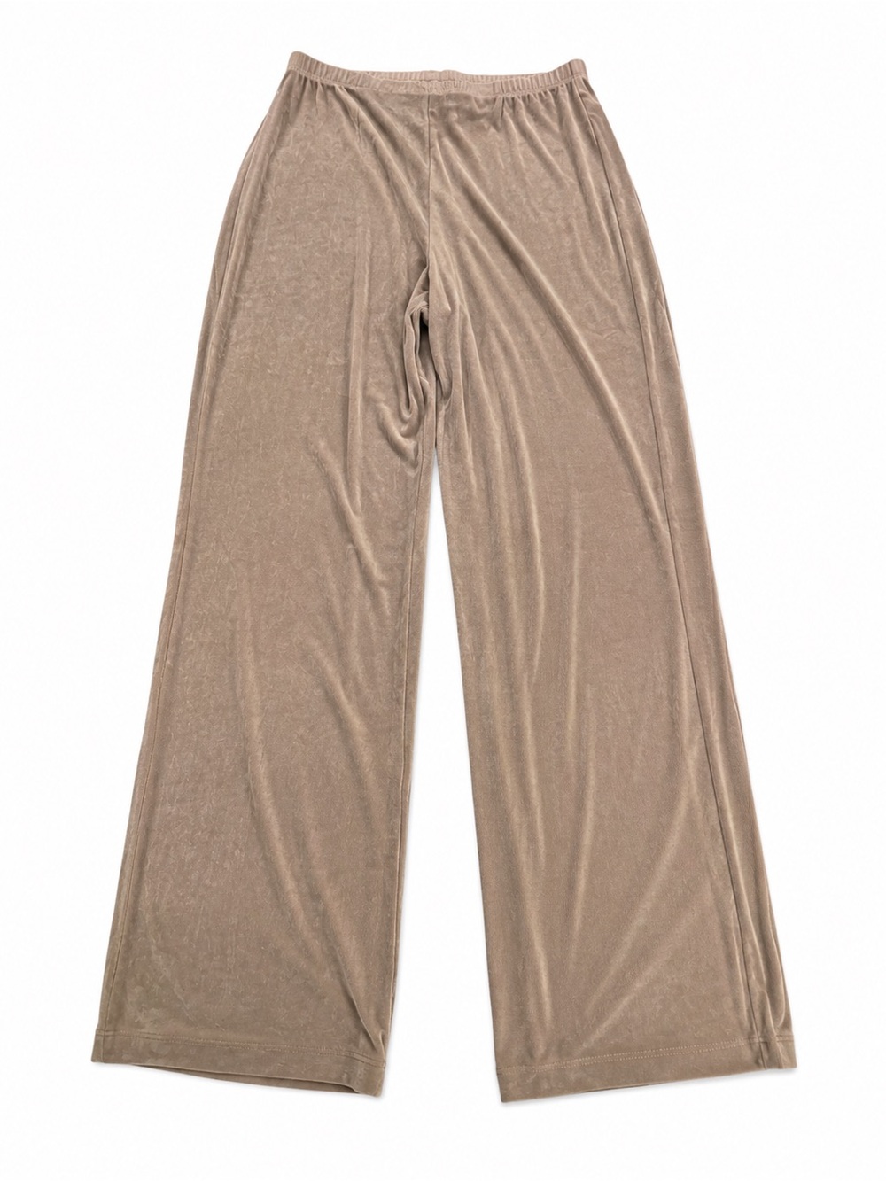 Chico’s Travelers Pants Size 2 = L/XL Taupe Wide Leg Pull On Stretch - Picture 2 of 6